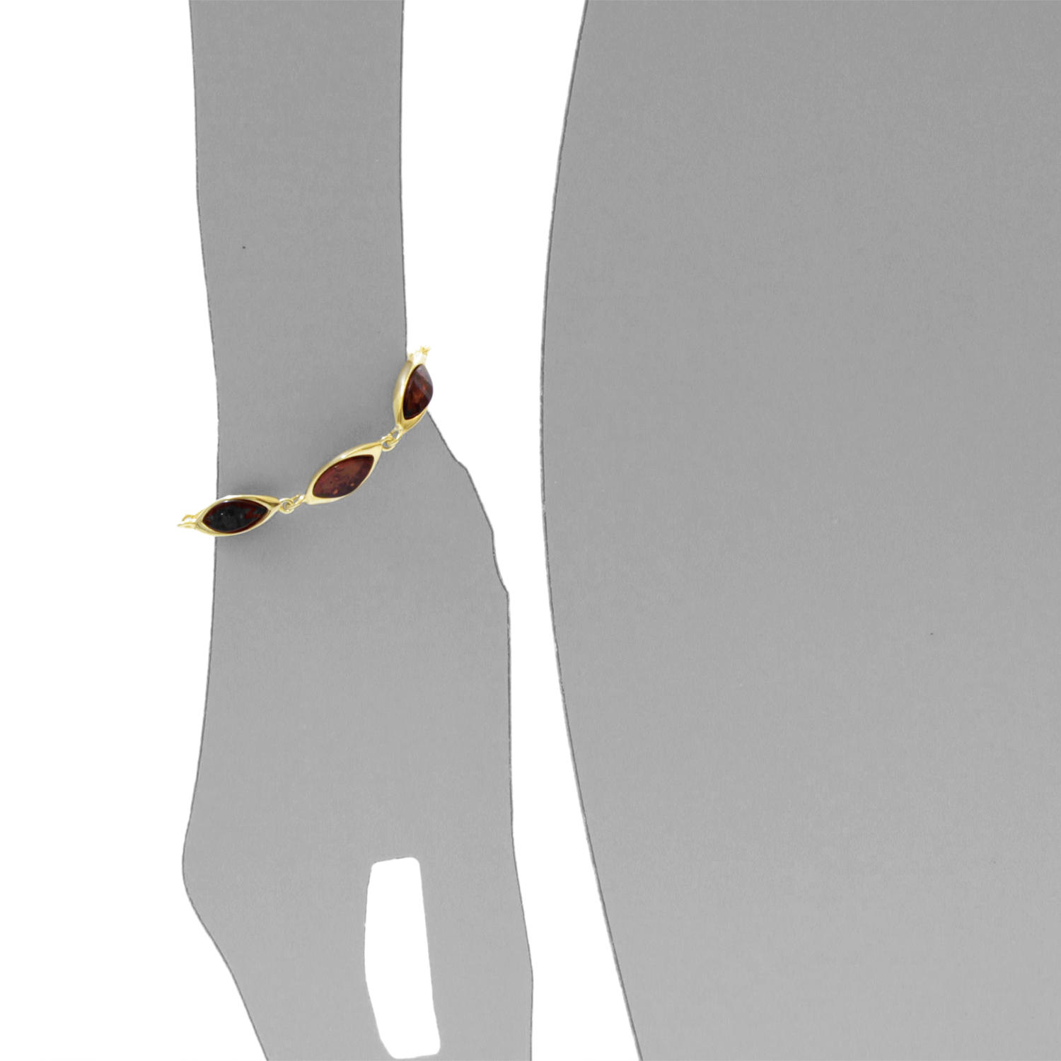 089-210170-0200s Armband, Silber 925/000 vergoldet, Bernstein