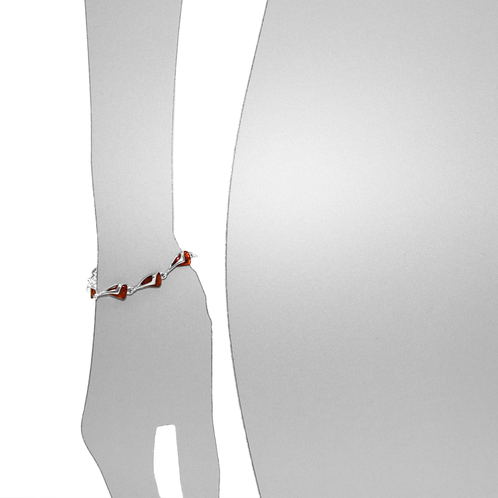 Armband, Silber 925/000,  Bernstein , 18 cm Armband, Silber 925/000,  Bernstein , 18 cm