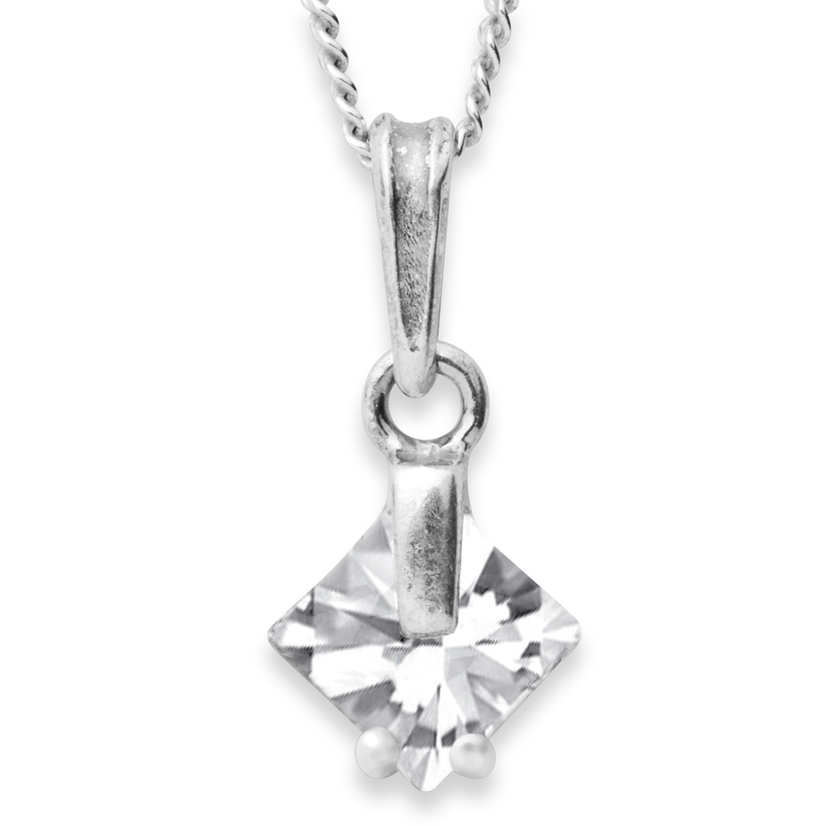 043-201668-A142 Kette mit Anhänger Silber 925/000, Zirkonia, weiß, 42 cm