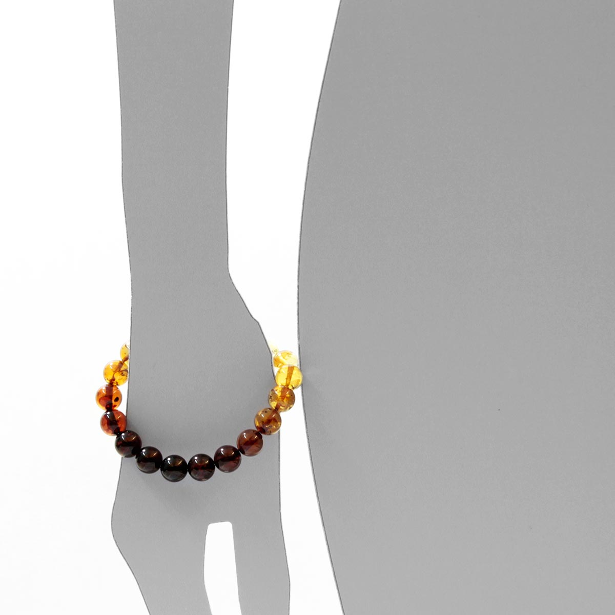 058-410016-1016s Bernsteinarmband, Kugel 10 mm, 19 cm, Gummizug