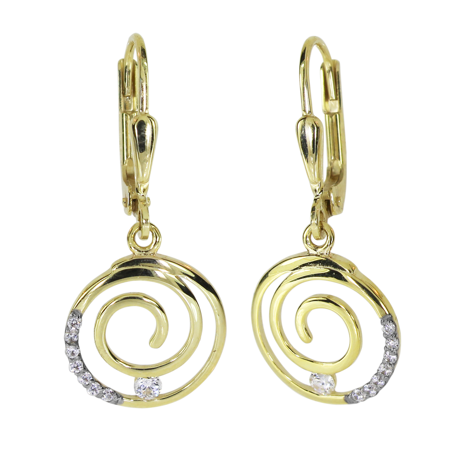 114-160100-0100EOcJhIRKagYcx Ohrhänger Gold 333/000, Spirale, Zirkonia