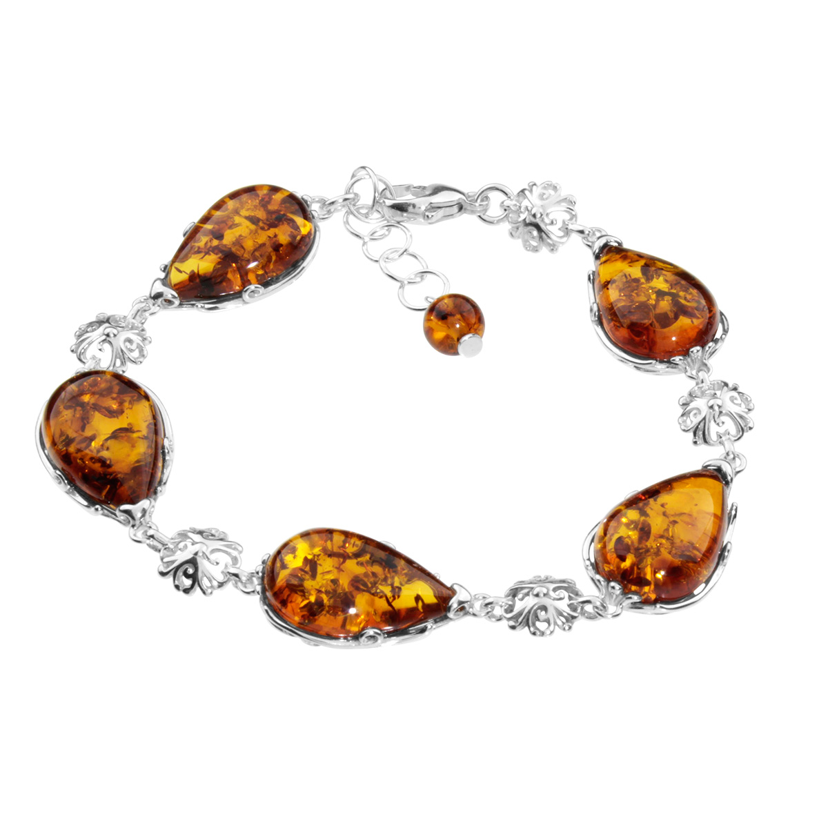 105-210123-0100 Armband, Silber 925/000, Bernstein