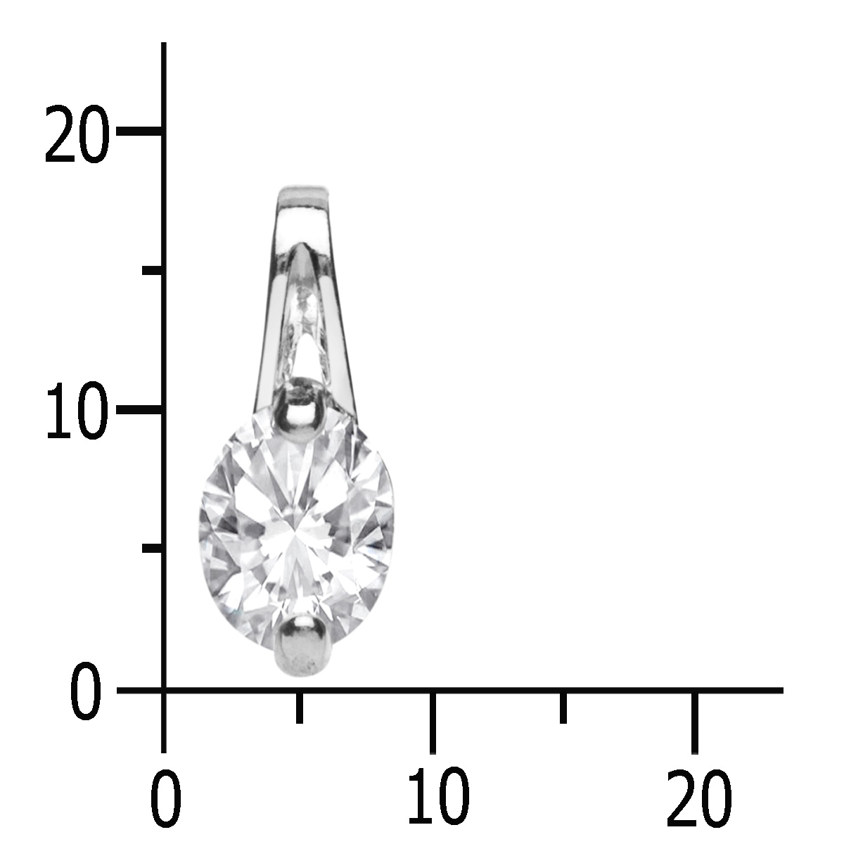043-201712-0100k Anhänger Silber 925/000, Zirkonia, weiß
