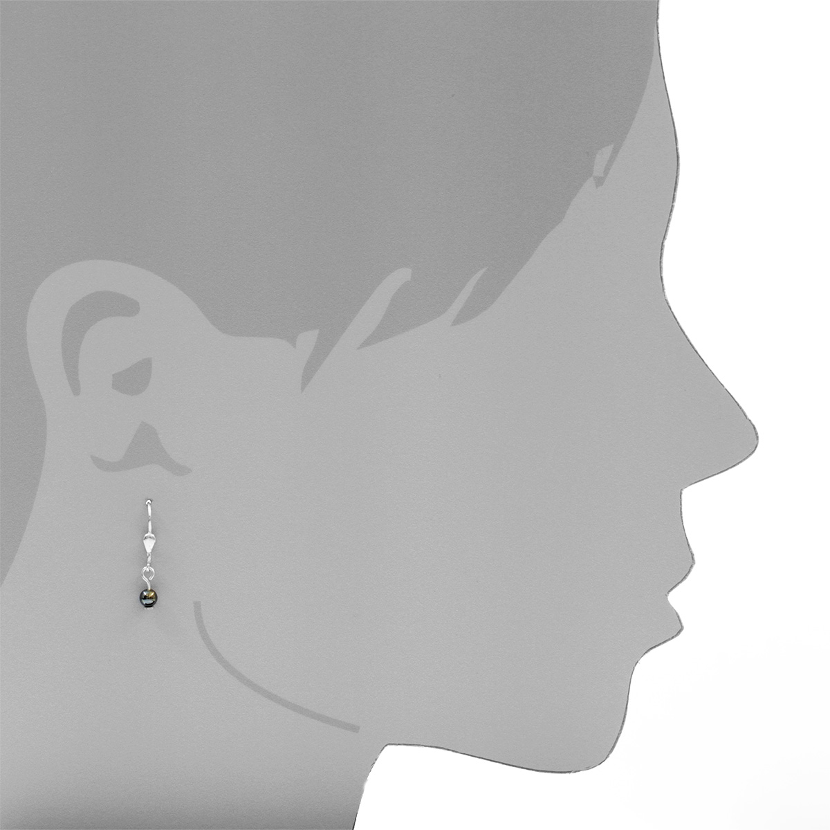 001-263398-0401s Ohrhänger Silber 925/000, Hämatit, 4 mm