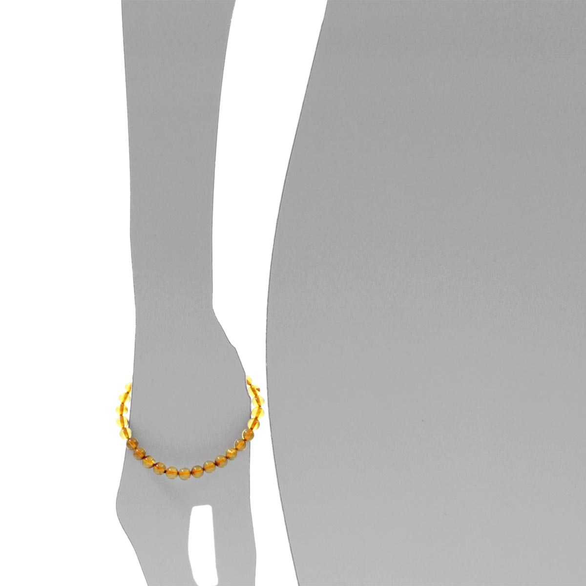 058-410011-0619s Bernsteinarmband, Kugel 6 mm, 19 cm, Gummizug