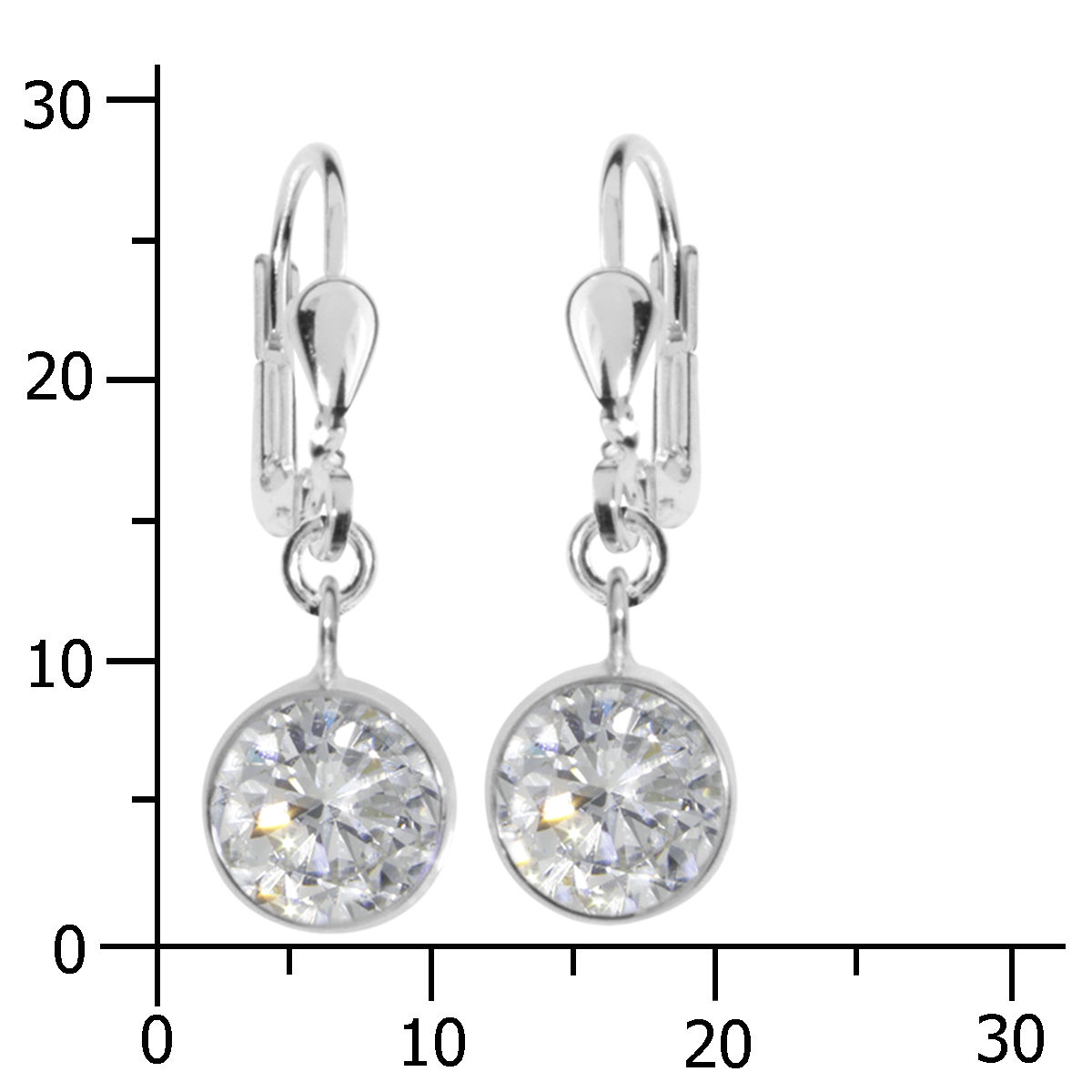 001-263397-0100kGt8ScDrKdRZwa Ohrhänger Silber 925/000, Zirkonia, 8 mm