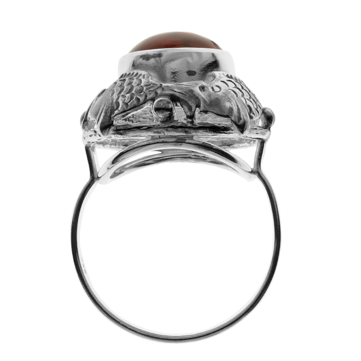 Ring Fischland Silber 925/000, oxyd., Bernstein -Größe wählbar-
