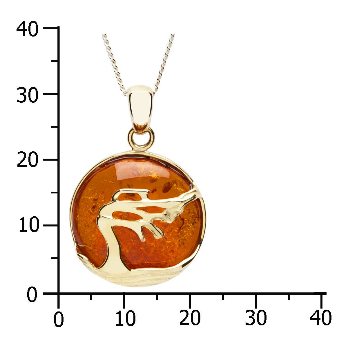 Kette mit Anhänger," Windflüchter", Bernstein, Gold 333/000, -Länge wählbar-