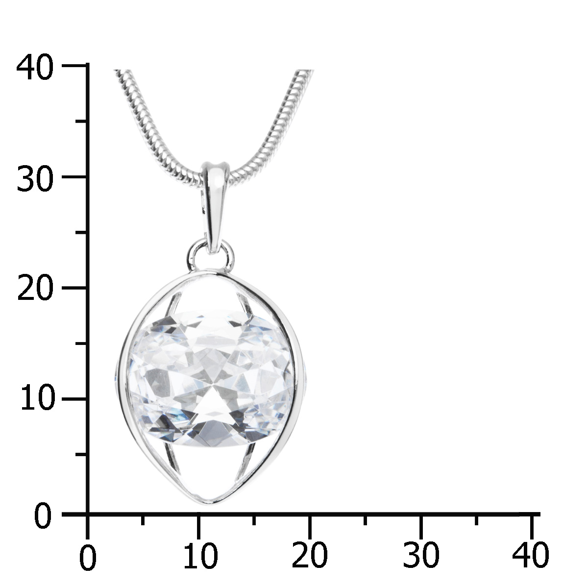 043-201694-A142ky3qFnHlhj0WjC Kette mit Anhänger Silber 925/000, Zirkonia, weiß, 42 cm