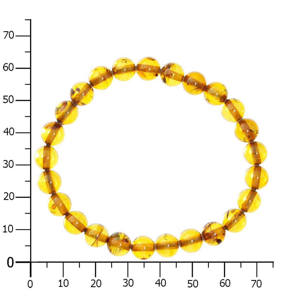 058-410011-0819k Bernsteinarmband, Kugel 8 mm, 19 cm, Gummizug