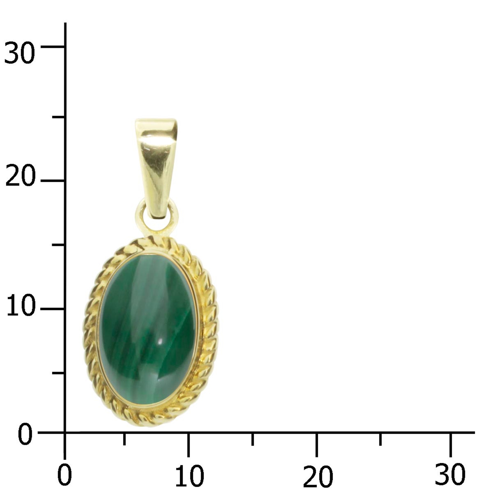 Anhänger Gold 333/000, Malachit Anhänger Gold 333/000, Malachit