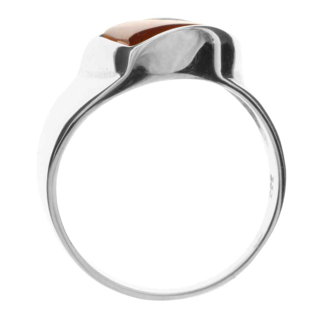 4250054204053-PT03 Ring Silber 925/000, Bernstein -Größe wählbar-