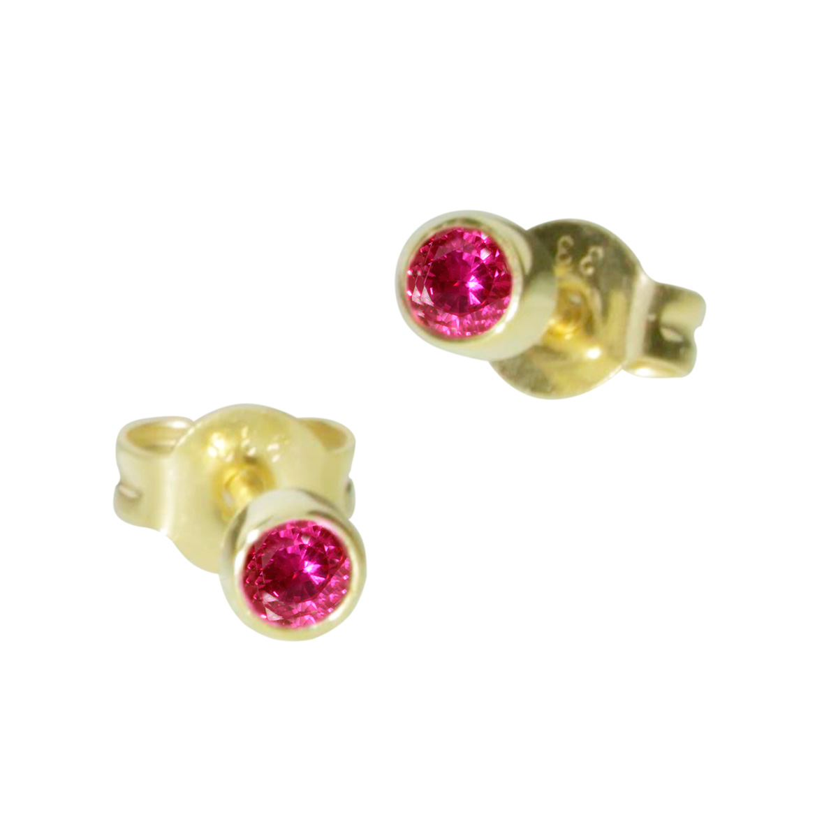 001-163390-0200 Ohrstecker Gold 333/000, sy. Rubin 4 mm