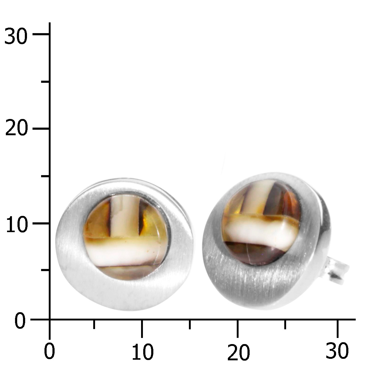 550947046k Ohrstecker Silber 925/000, Bernstein-Mosaik