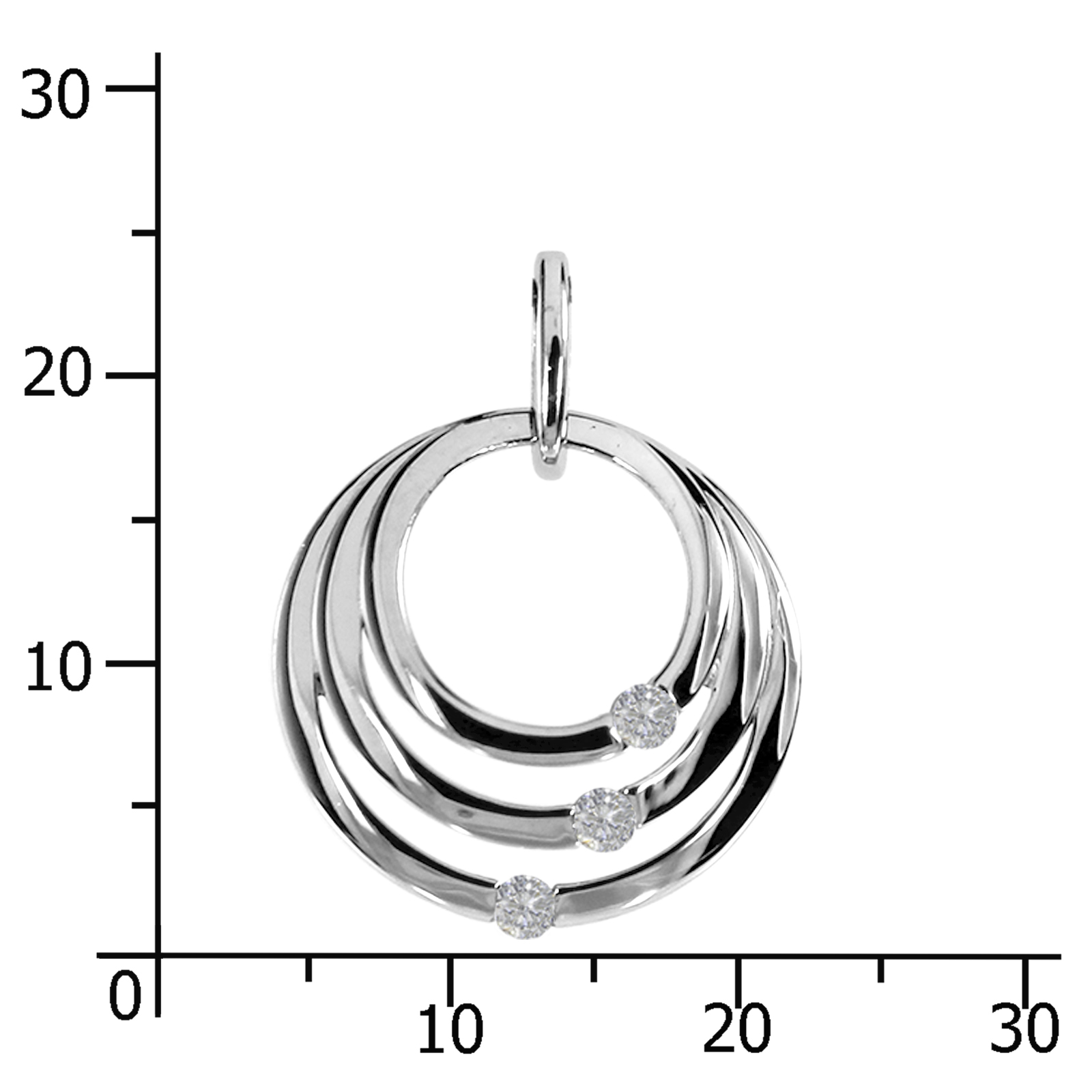 Anhänger, Silber 925/000, Zirkonia  Anhänger, Silber 925/000, Zirkonia