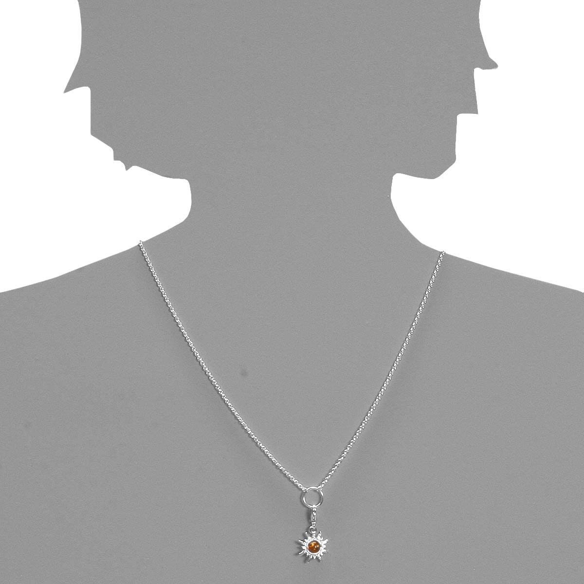 002-29CH01-B450s Charmskette mit Anhänger Sonne, 45 cm,  Silber 925/000