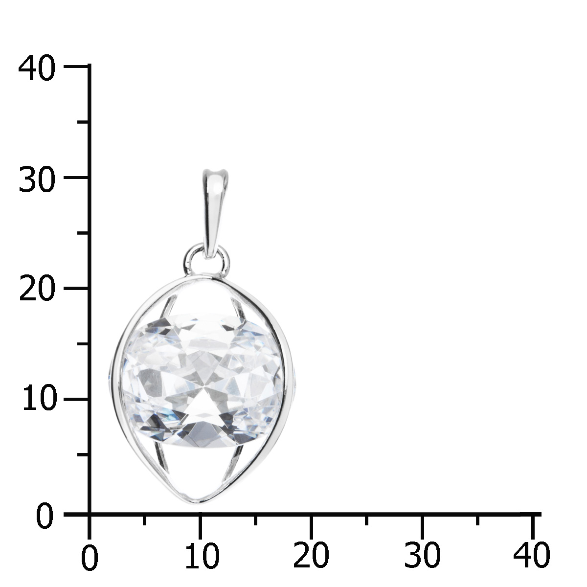 043-201694-0100k Anhänger Silber 925/000, Zirkonia, weiß