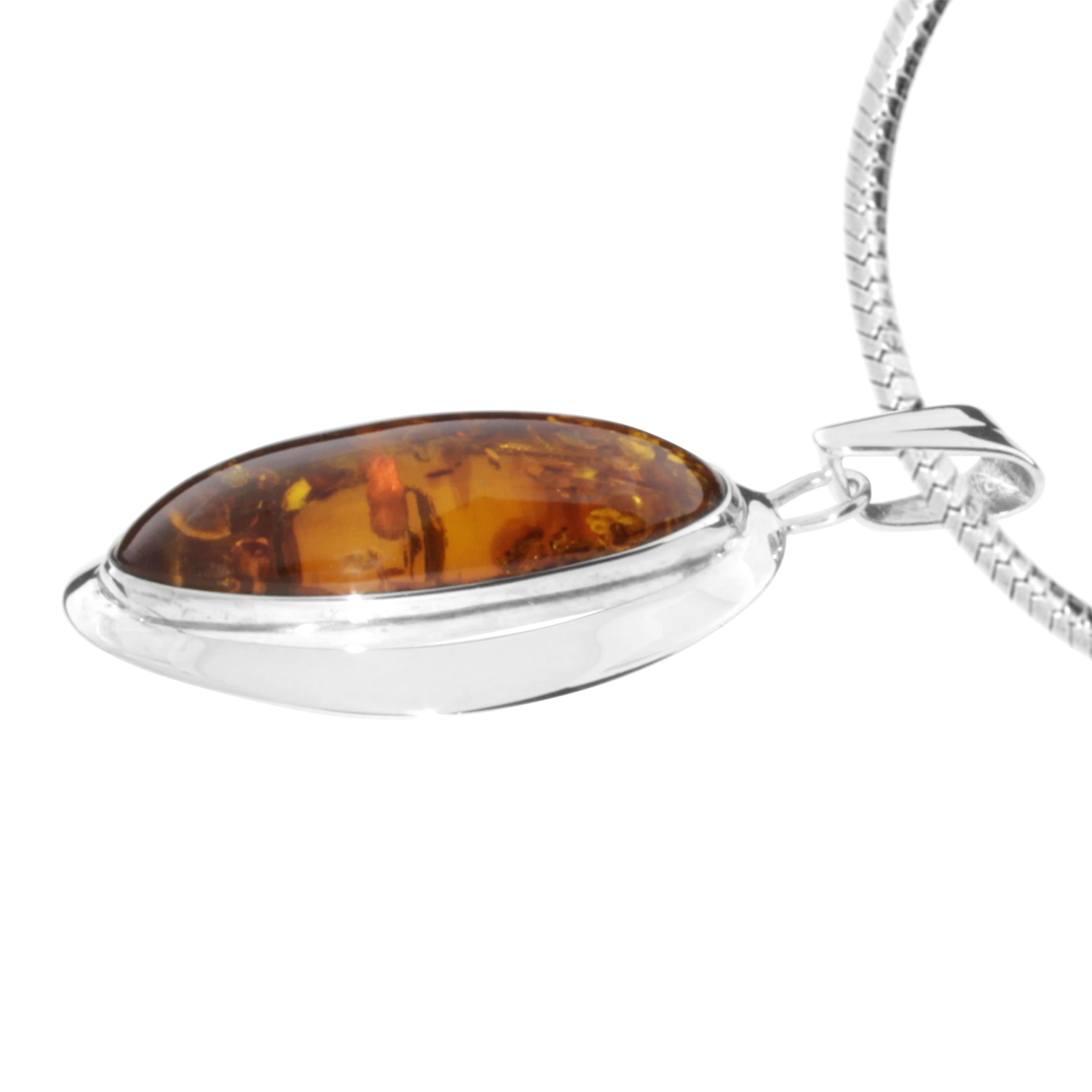 001-200494-A1501VcArrmulAu8Us Kette mit Anhänger, Silber 925/000, Bernstein -Länge wählbar-