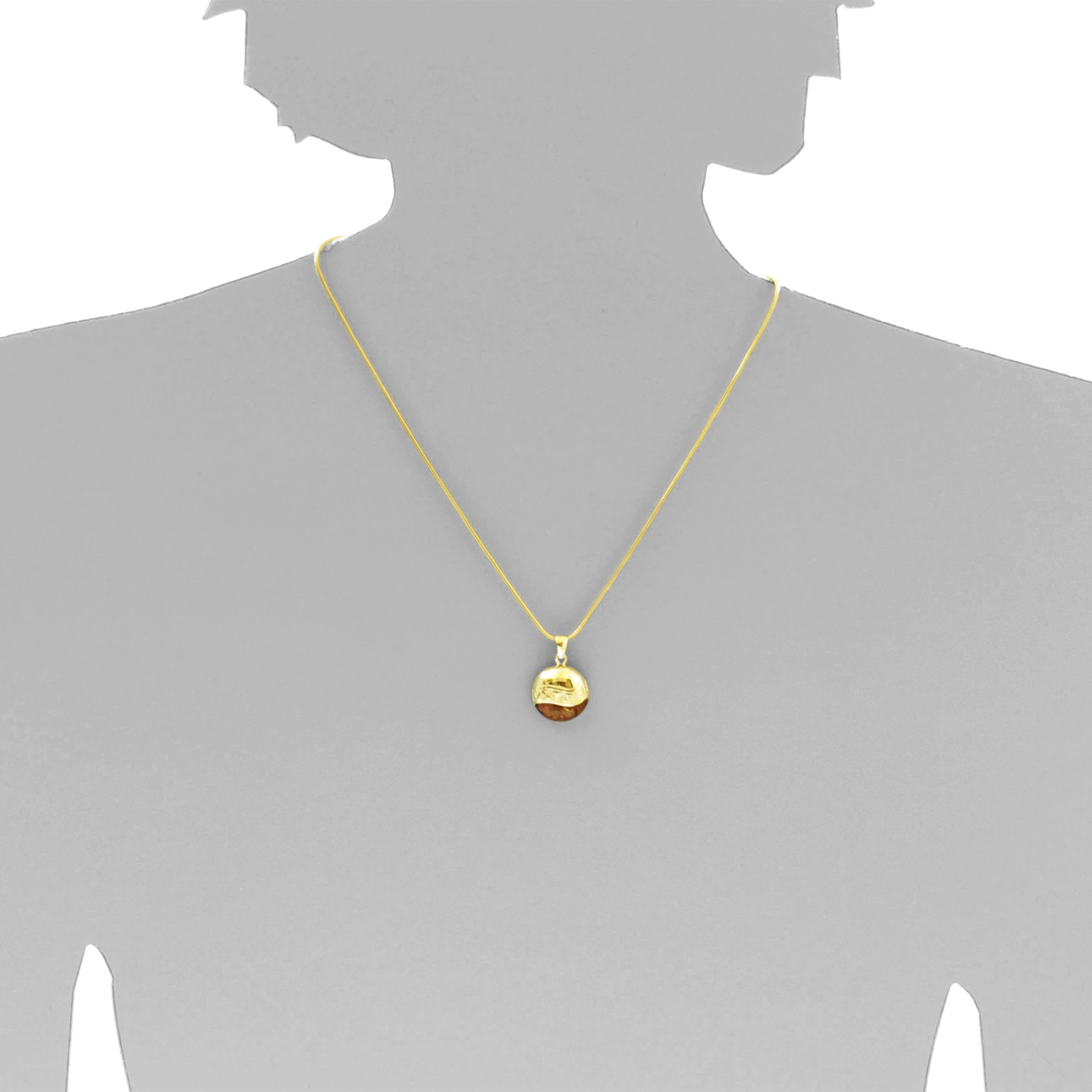 001-103240-0001s Anhänger Gold 333/000, Bernstein