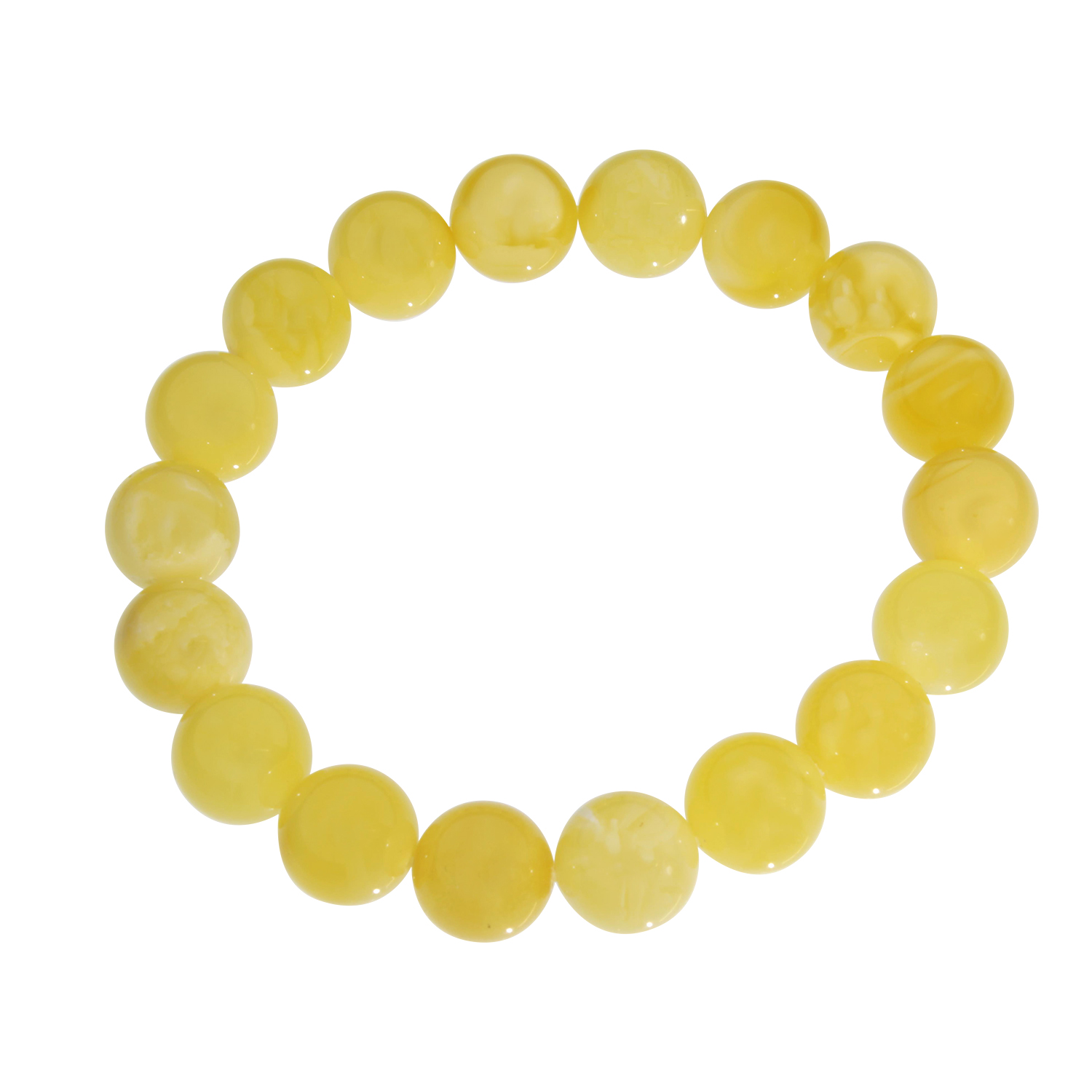 069-98K001-0712 Bernsteinarmband, Kugel 11 mm, 19 cm, Gummizug