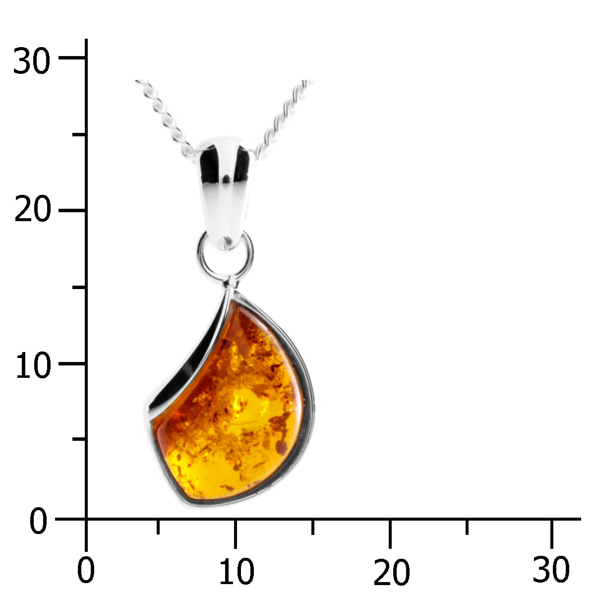 001-203640-A145k Kette mit Anhänger Silber 925/000, 45 cm, Bernstein