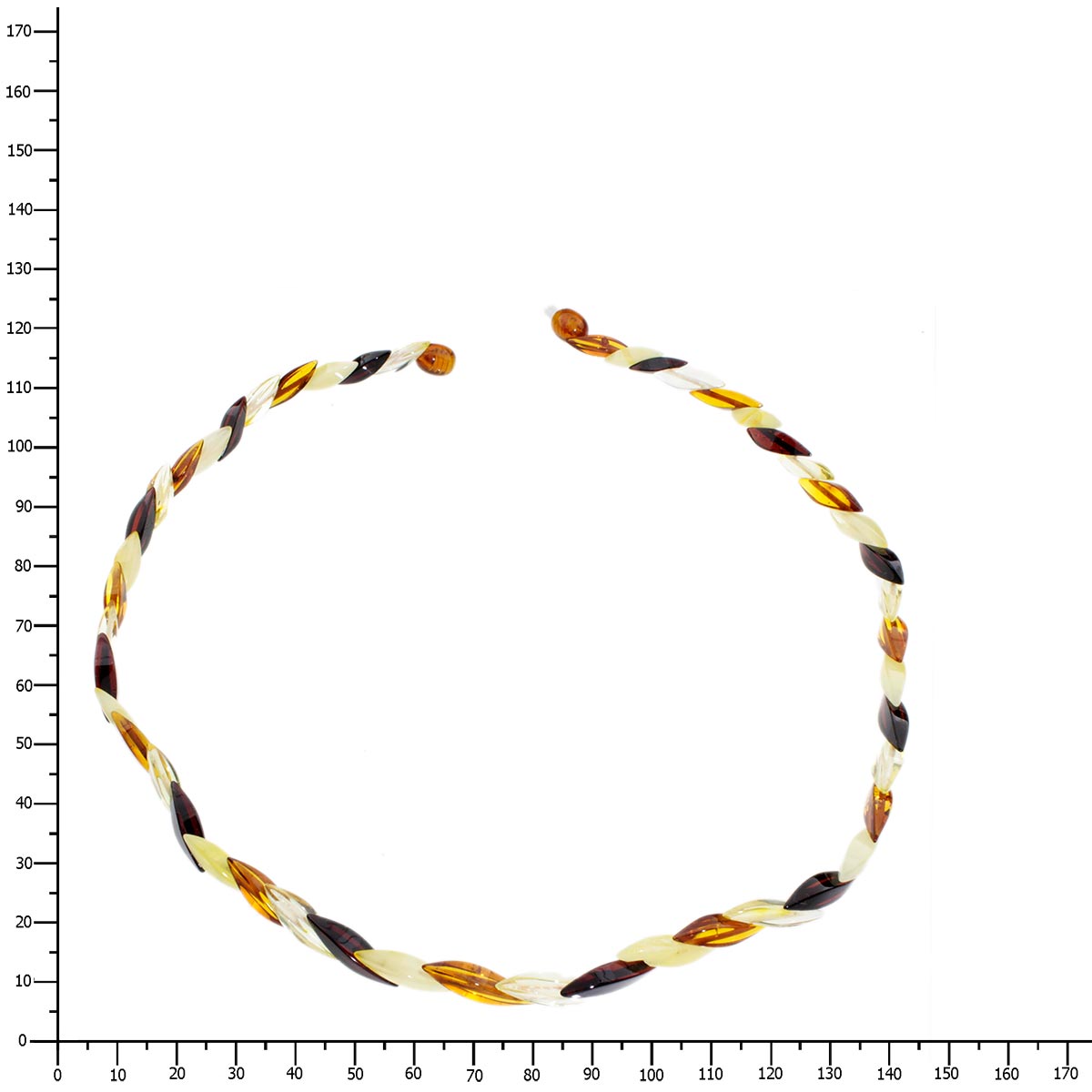 065-440213-4507k Bernsteinkette, 45 cm, navetteform-geschwungen