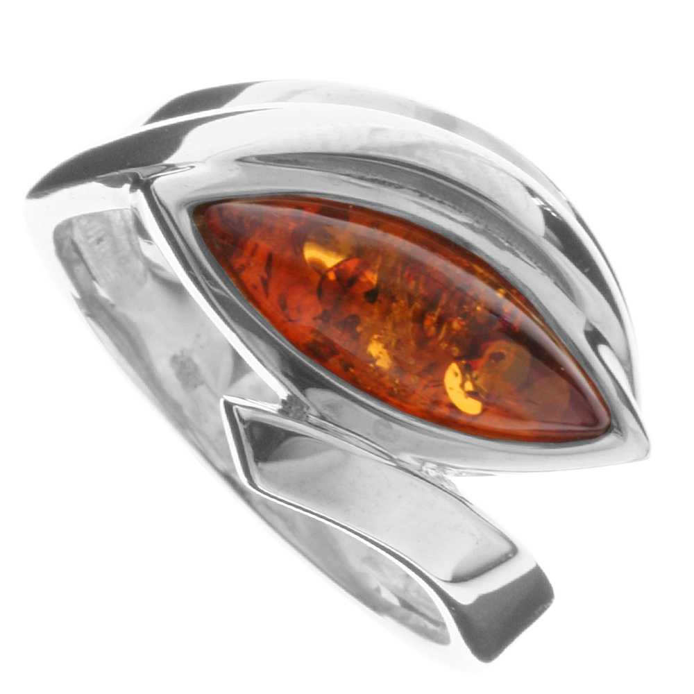 001-273377-0001 Ring Silber 925/000, Bernstein -Größe wählbar-