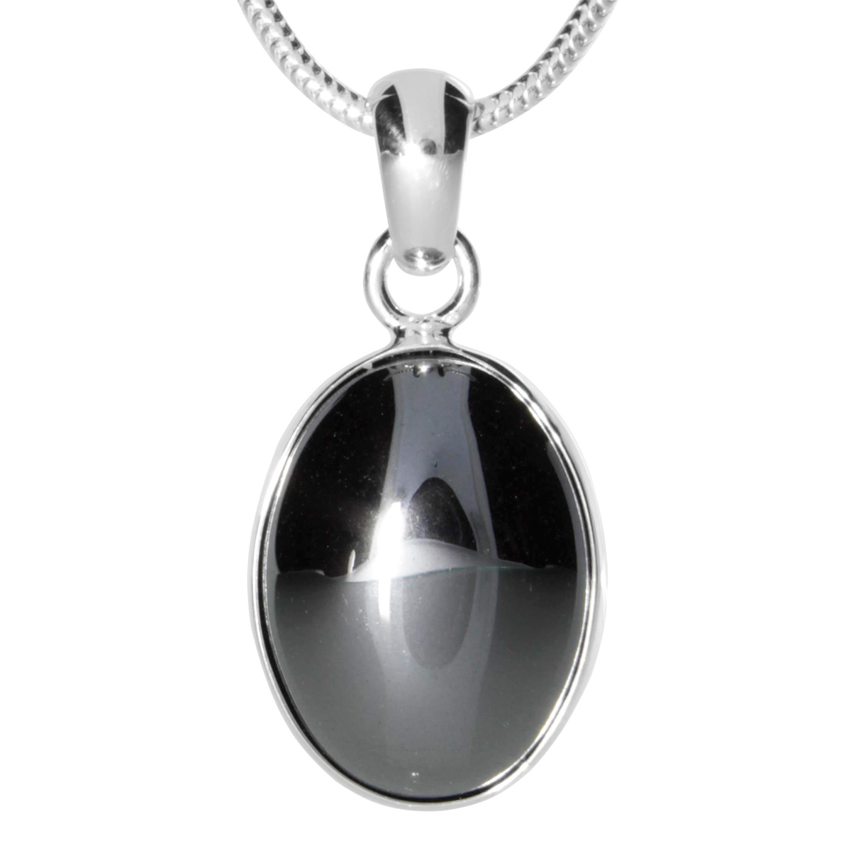 001-203647-A345 Kette mit Anhänger Silber 925/000, 45 cm, Hämatit