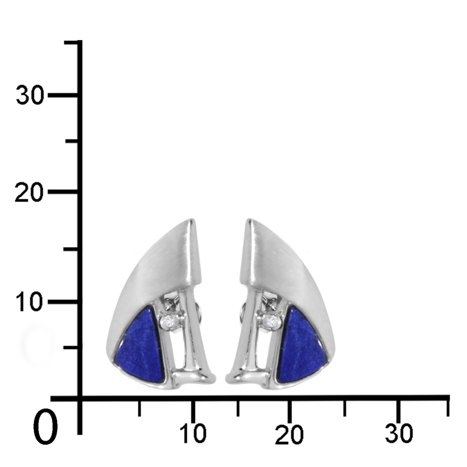 Ohrstecker Silber 925/000, Lapis/Zirkonia  Ohrstecker Silber 925/000, Lapis/Zirkonia