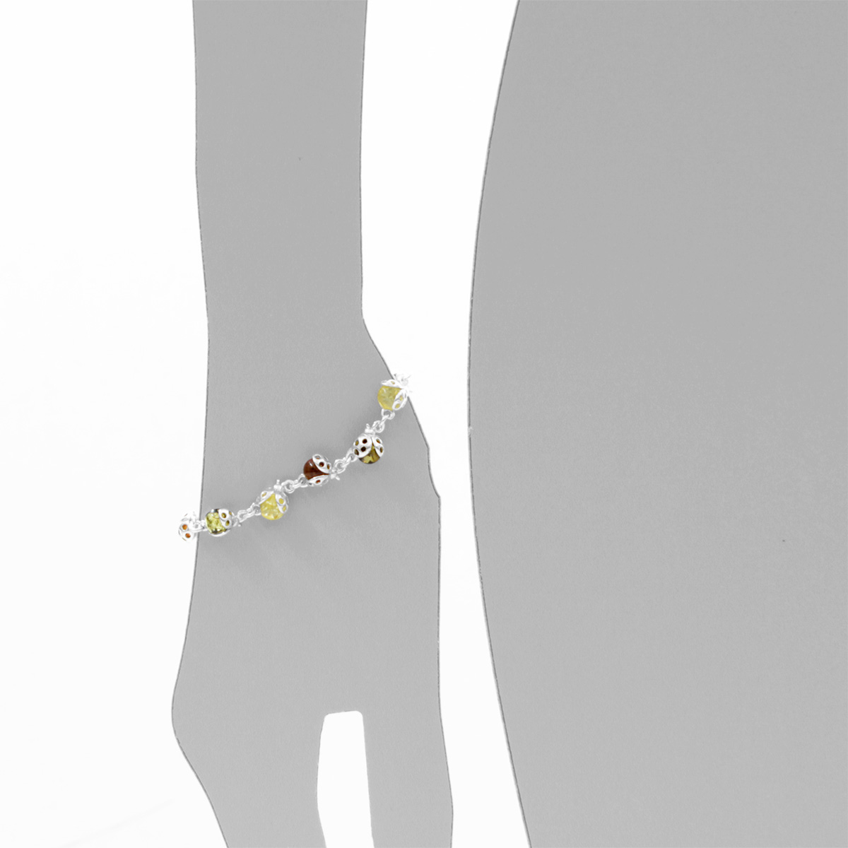 098-214392-0200s Armband, Silber 925/000, Bernstein