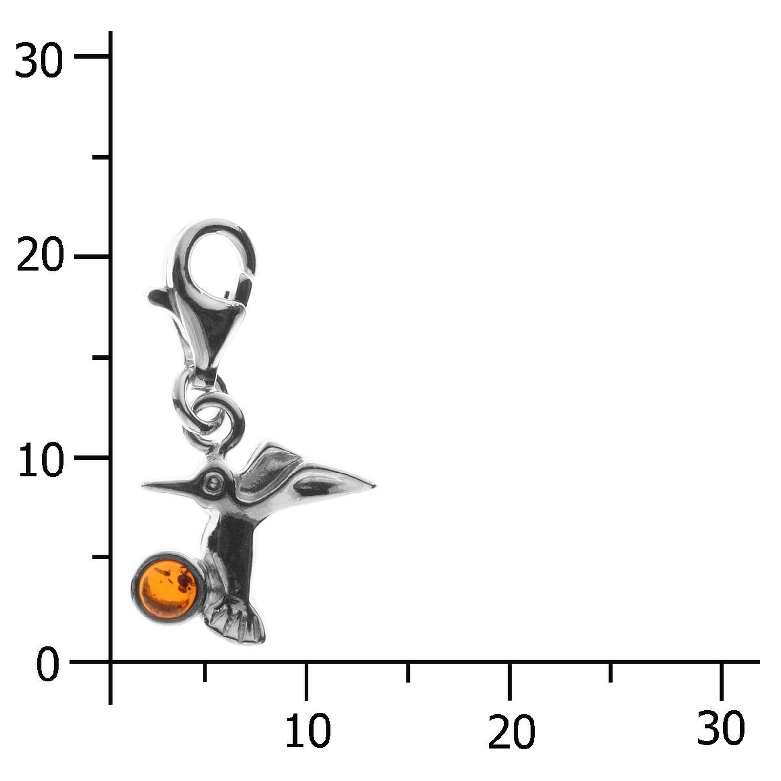 098-200910-0200k Charm Silber 925/000, Kolibri, Bernstein