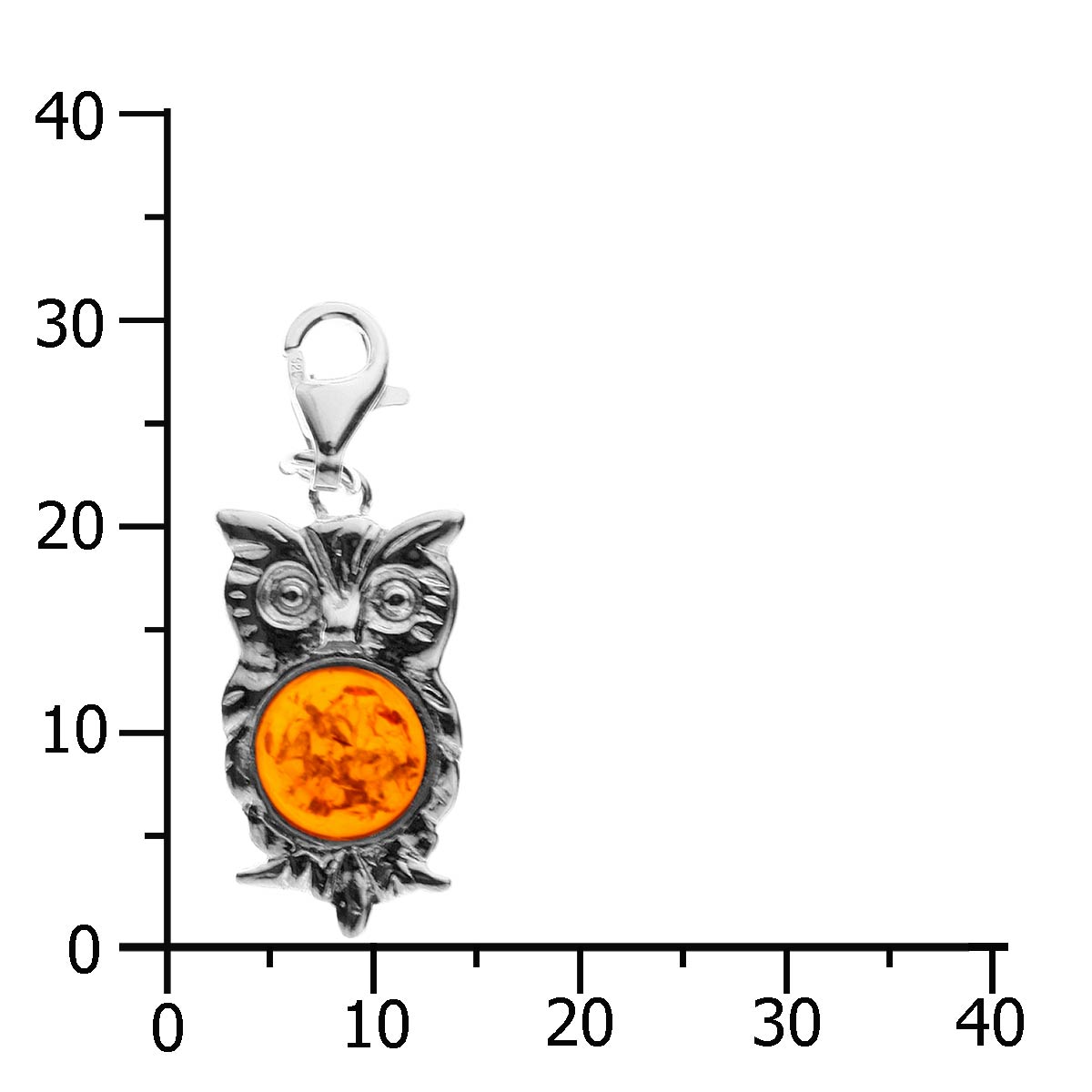 098-200040-0200k Charm Silber 925/000, Uhu, Bernstein