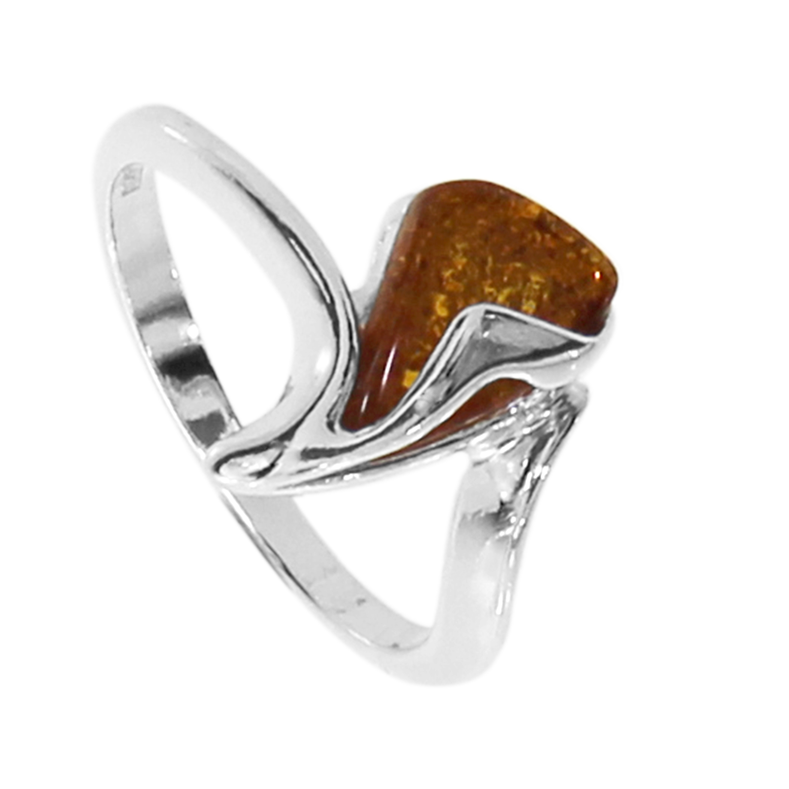 Ring Silber 925/000, Bernstein -Größe wählbar-  