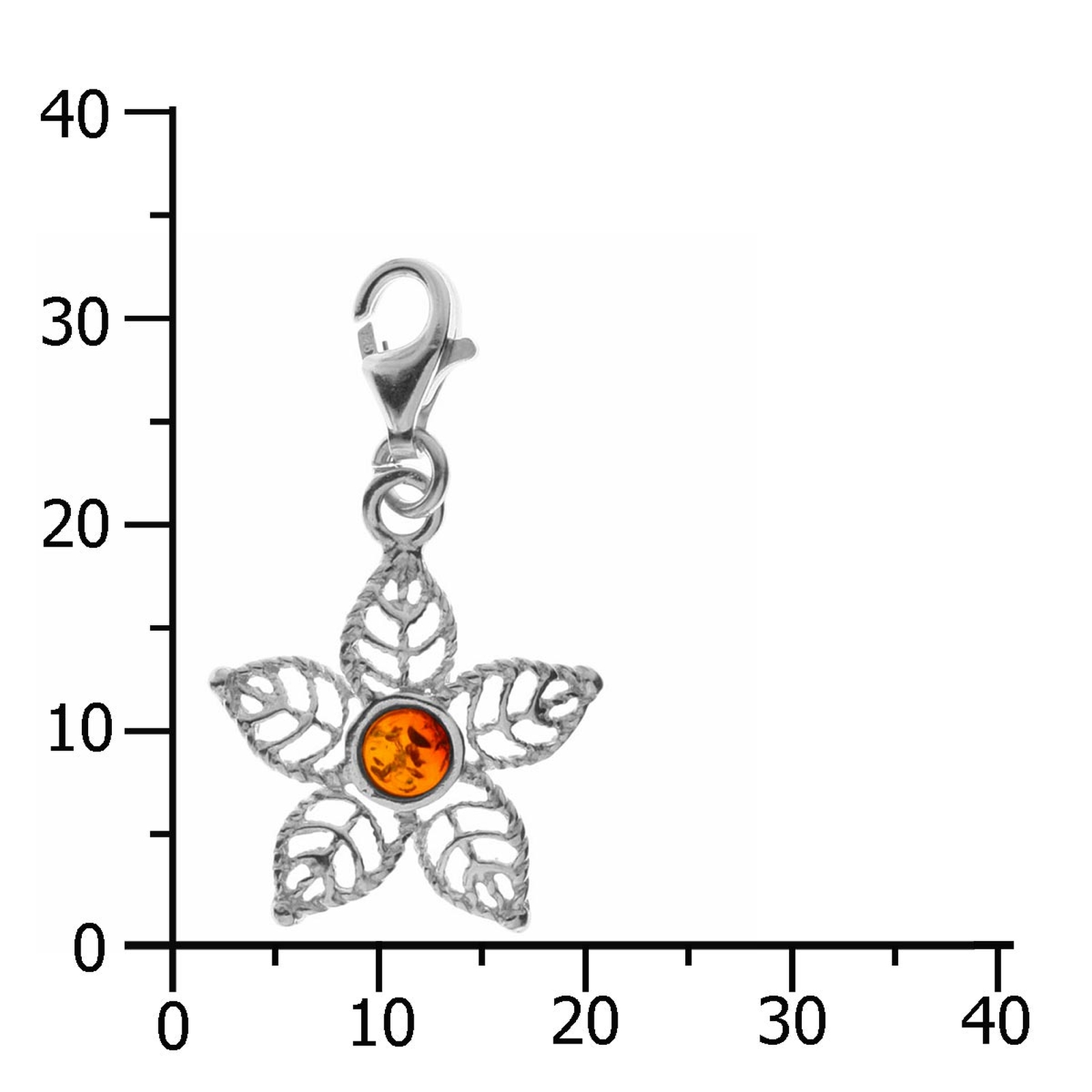 098-200380-0200k Charm Silber 925/000, Blüte, Bernstein