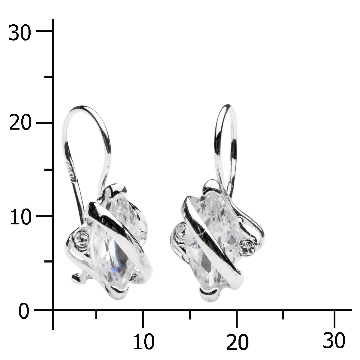 043-261670-0100k Ohrhänger Silber 925/000, Zirkonia, weiß
