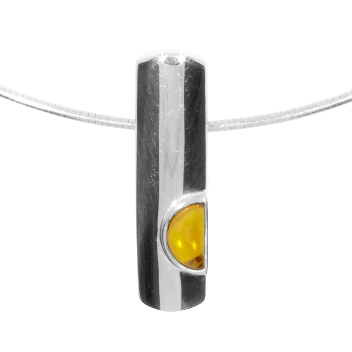 4250054286035 Halsreif mit Anhänger Silber 925/000, 45 cm, Bernstein