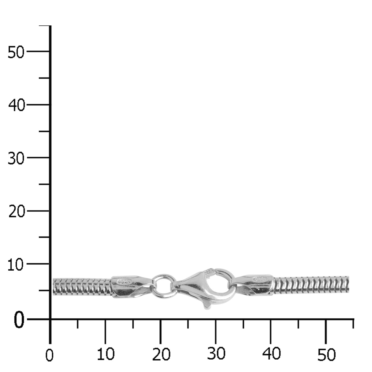 4250054293378-PT04 Kette Silber 925/000, Schlange 3,0 mm - Länge wählbar -