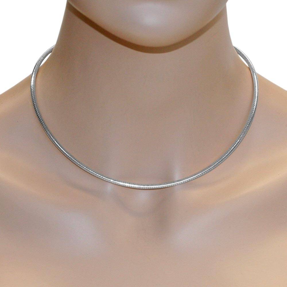 4250054293149-PT01 Halsreif Silber 925/000, Omega 3,0 mm - Länge wählbar -