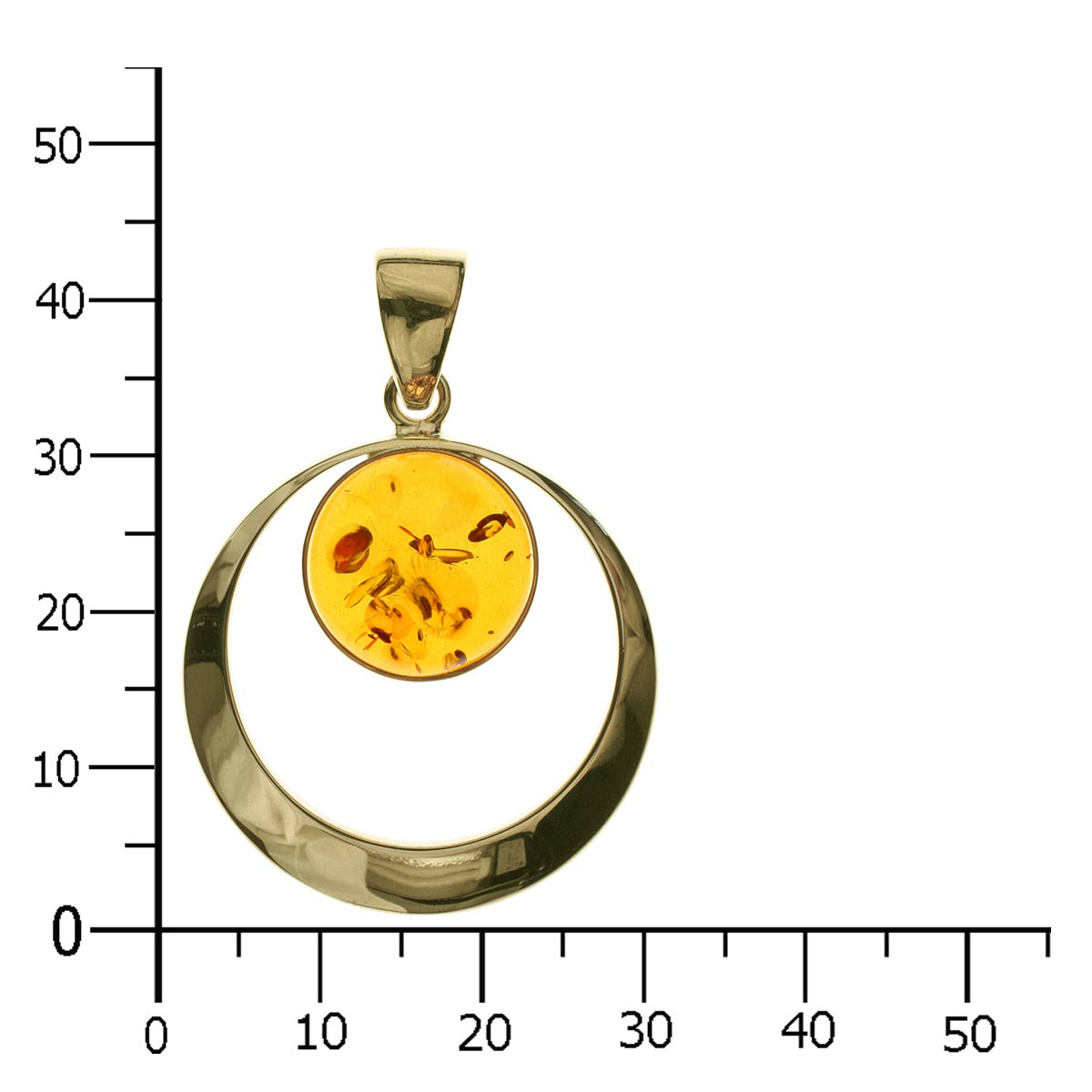4250054223870-PT04 Anhänger Gold 333/000, Bernstein