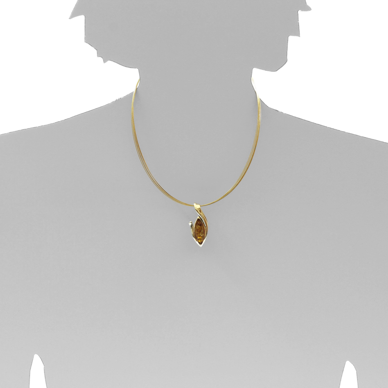001-103388-0001s Anhänger Gold 333/000, Bernstein