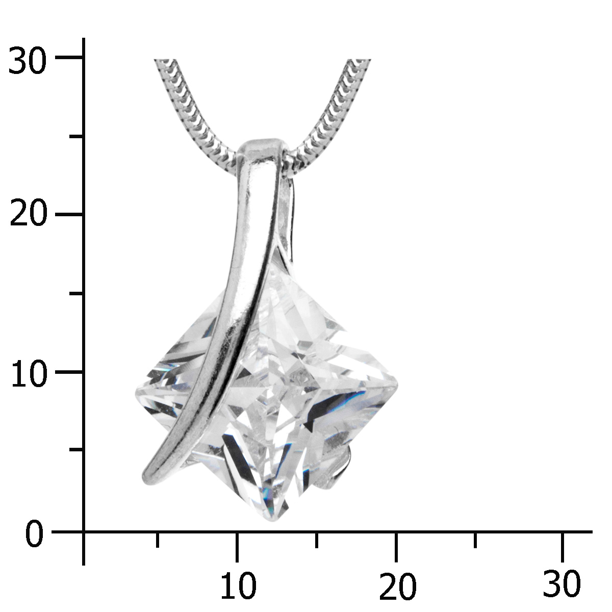 043-201724-A142k Kette mit Anhänger Silber 925/000, Zirkonia, weiß, 42 cm