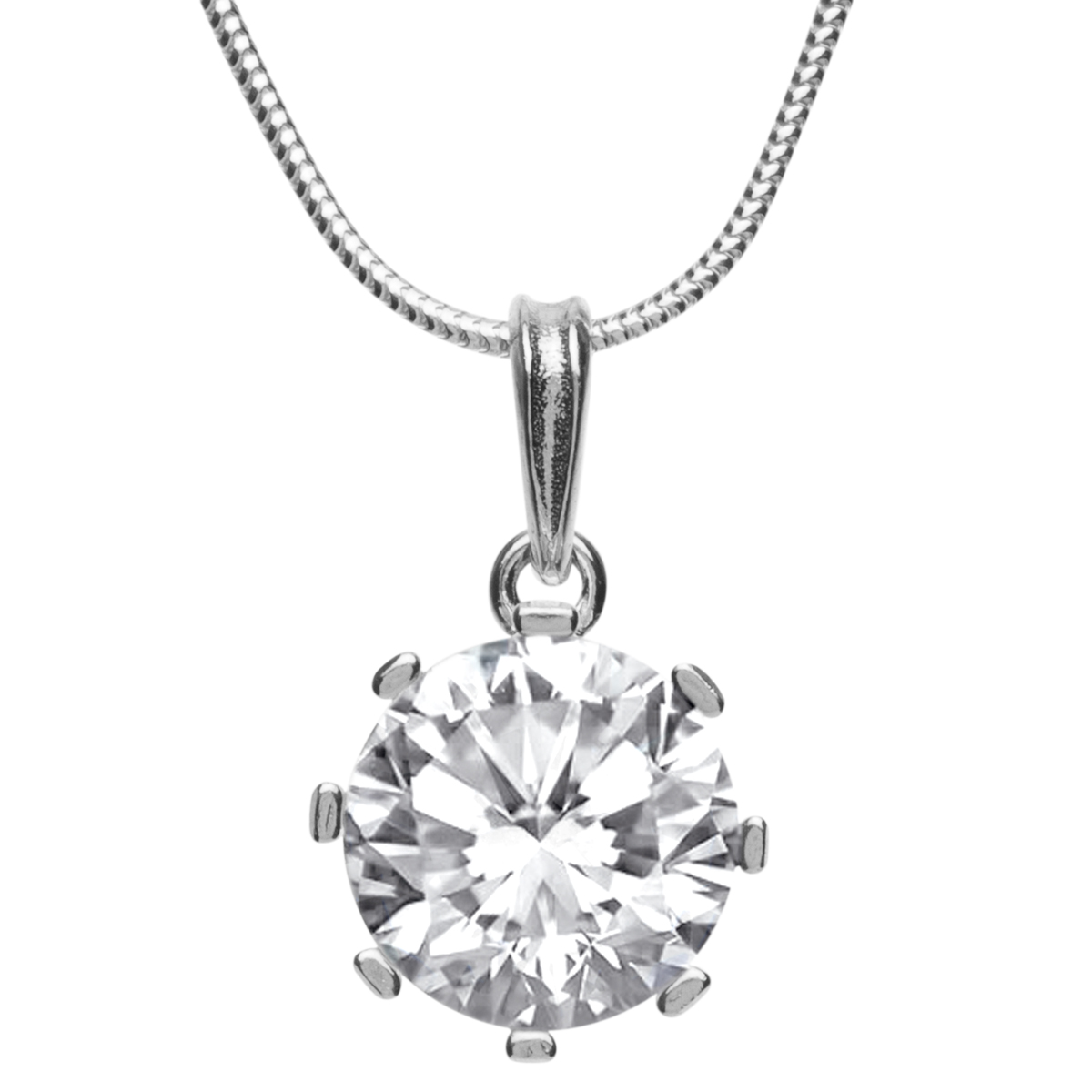 043-201672-A142 Kette mit Anhänger Silber 925/000, Zirkonia, weiß, 42 cm