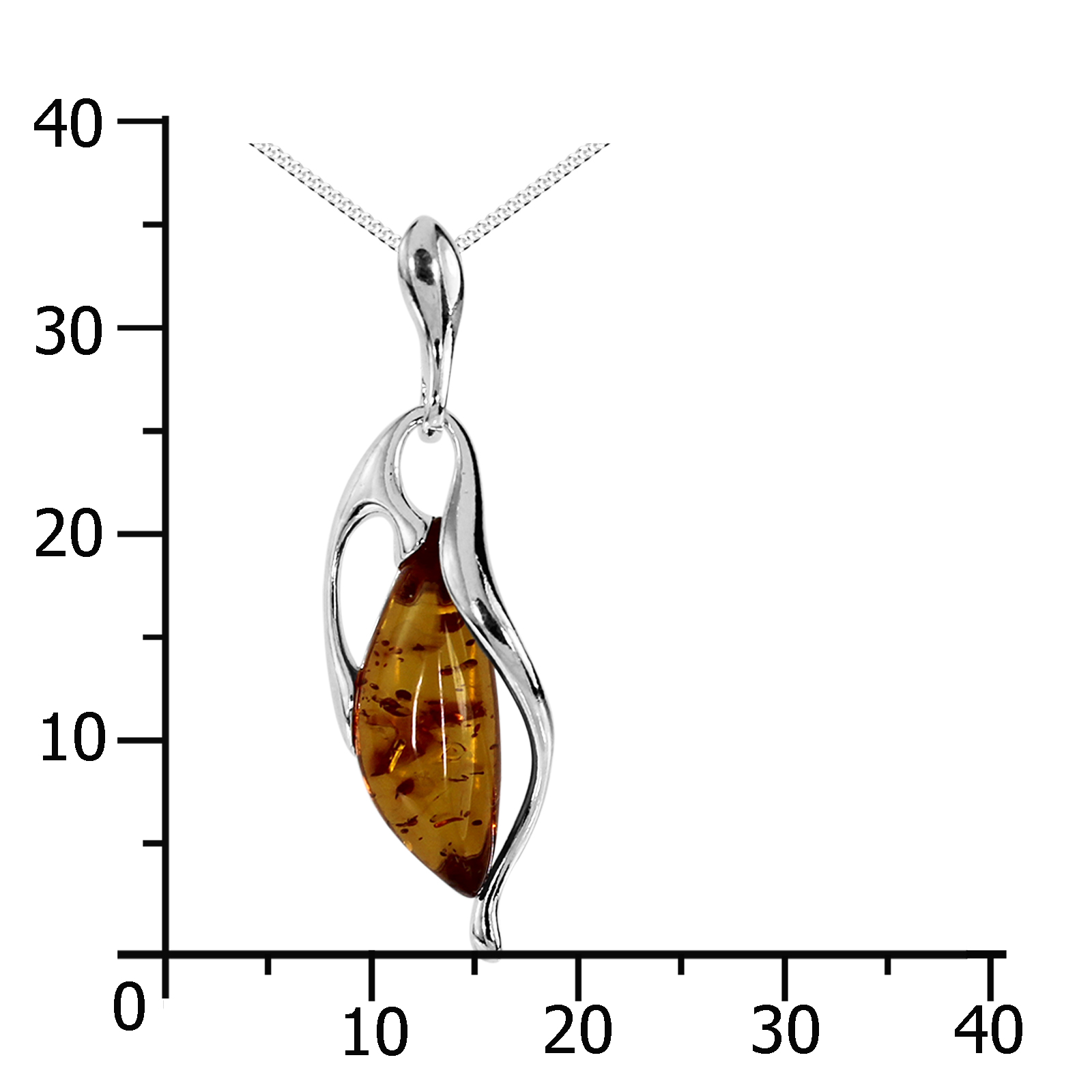 Kette mit Anhänger Silber 925/000, Bernstein -Länge wählbar- Kette mit Anhänger Silber 925/000, Bernstein -Länge wählbar-