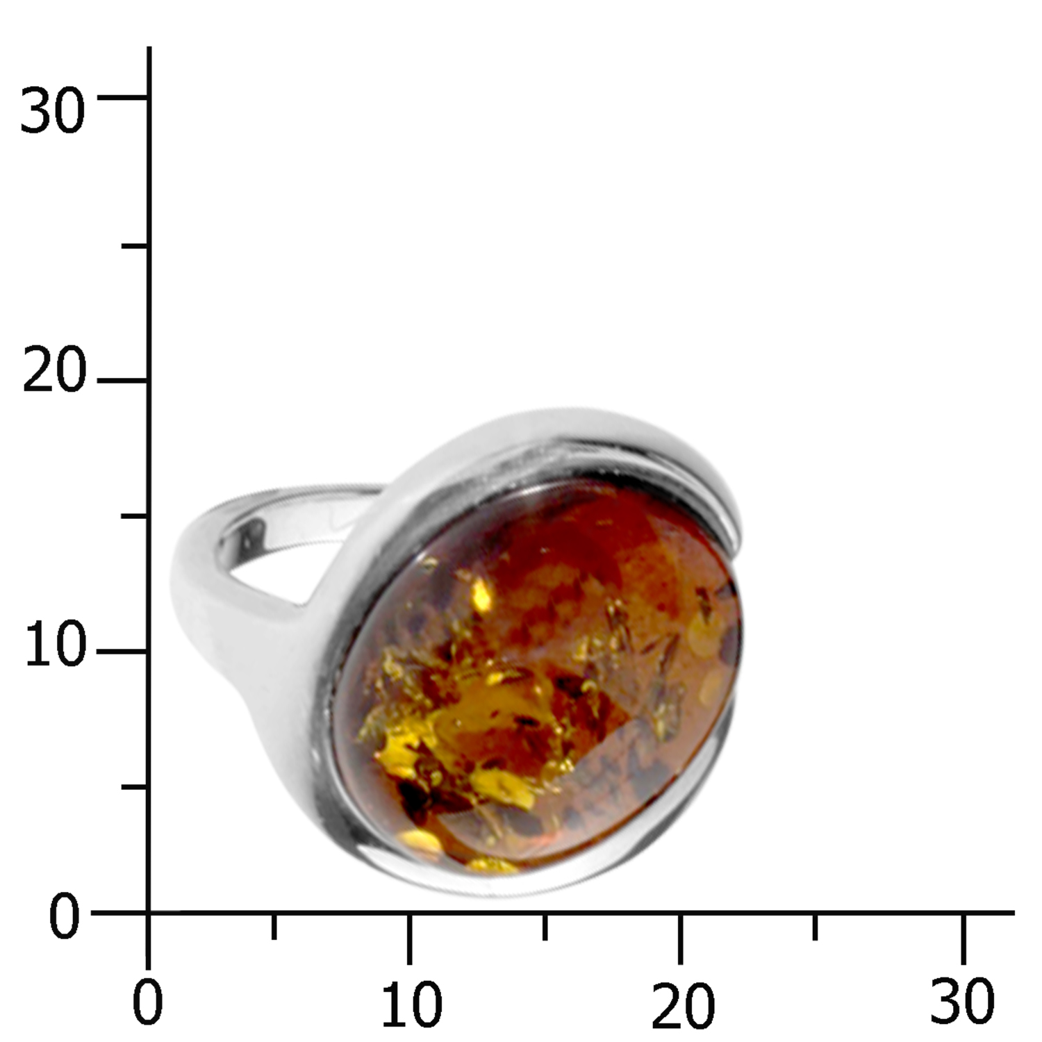 001-272041-0003k Ring Silber 925/000, Bernstein grün -Größe wählbar-