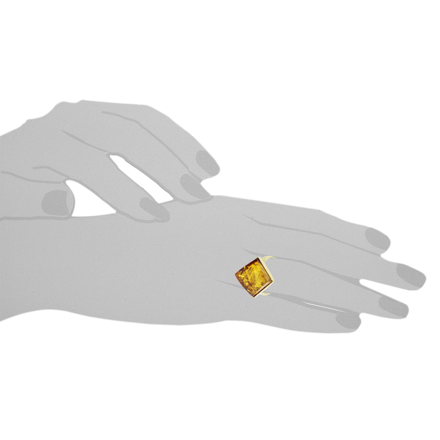 Ring Gold 333/000, Bernstein -Größe wählbar-