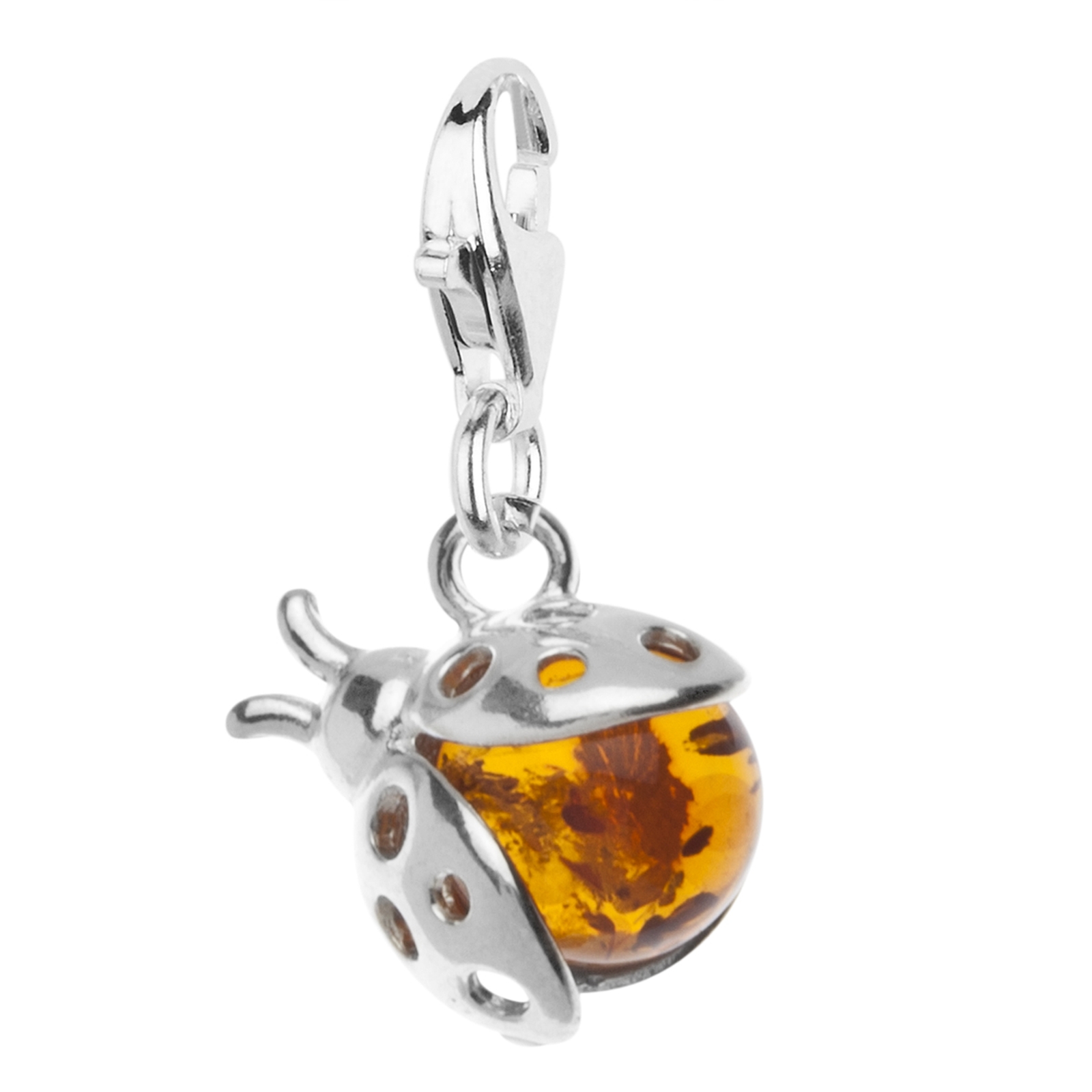 Charm Silber 925/000, Marienkäfer - klein, Bernstein