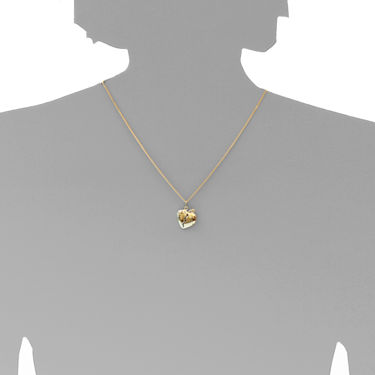 001-100572-1001s Kette mit Anhänger, Gold 333/000,Herz, 42 cm Zirkonia