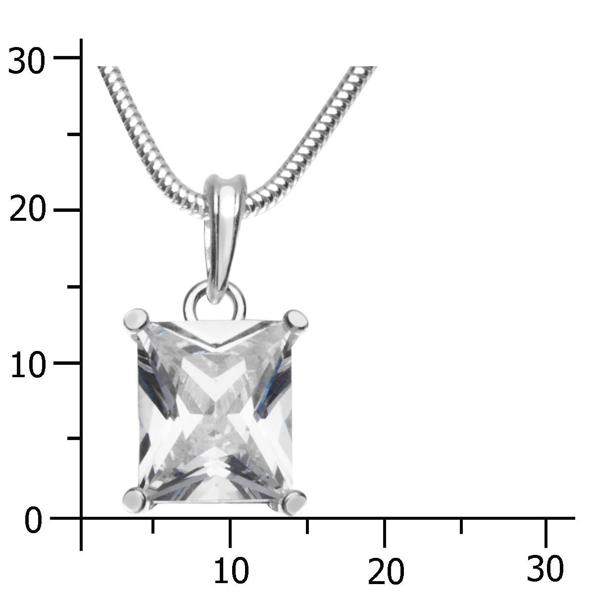 043-201678-A142k Kette mit Anhänger Silber 925/000, Zirkonia, weiß, 42 cm