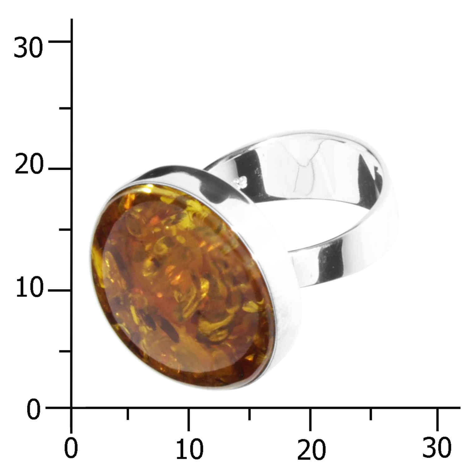 001-273412-0100k Ring Silber 925/000, Bernstein -Größe wählbar-