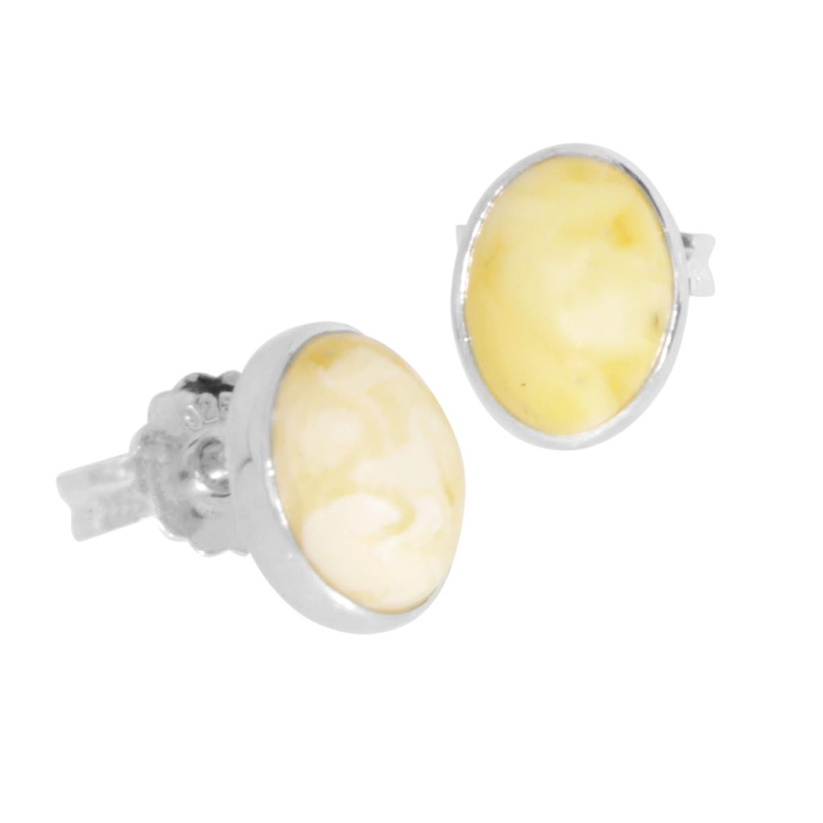 001-263432-0200 Ohrstecker Silber 925/000, Bernstein- Unikatstein